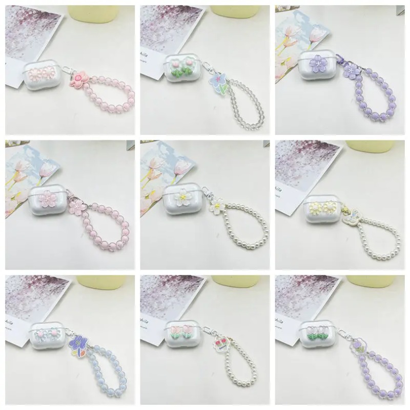 Beats Headphone Powerbeats Pro - Funda con llavero de flores para
