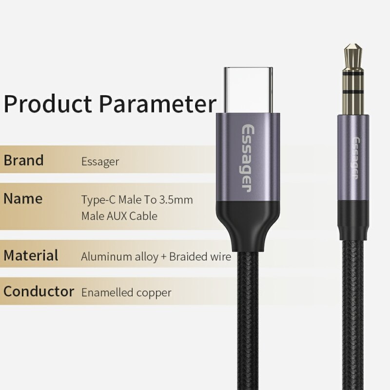 Essager-Adaptador de conector  - Earphone Splitter Jack reseña y precio